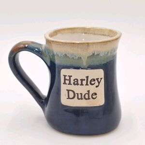 Harley Dude Coffee Mug Pottery Stoneware 20 oz. Glazed Cup.
